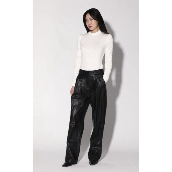 Walter Baker Pants - Walter Baker Luka Lamb Leather Black Wide Leg Slouchy Pants Size 4 NWT READ $750